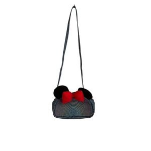 Disney Mickey Mouse Ears Rainbow/Jean Like Small Crossbody/Shoulder Bag
